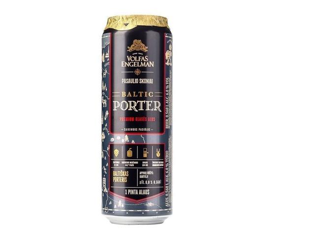 Пиво Volfas Engelman Baltic Porter темне фільтроване 0,568 ж/б Литва (10656)
