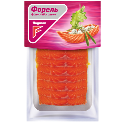 Форель Філе - скибочки Б/ш С/с в/у 100г.