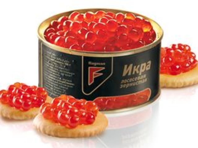Ікра Лососева Зерниста (Горбуша) жестяна банка 130г."Флагман"  1шт  (591)