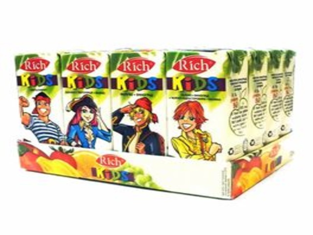 Нектар "KIDS RICH" Яблуко - Виноград 0,2л.   1шт  (909)