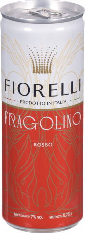 Напій алк. винний Фіореллі Фраголіно Россо 0,25 л з/б н/сол. червон. 7