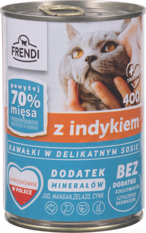 Корм д/котів FRENDI 400 г з/б з індичкою (Польща) И114
