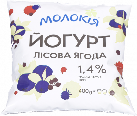 Йогурт Молокія 1,4 400 г п/е Лісова ягода