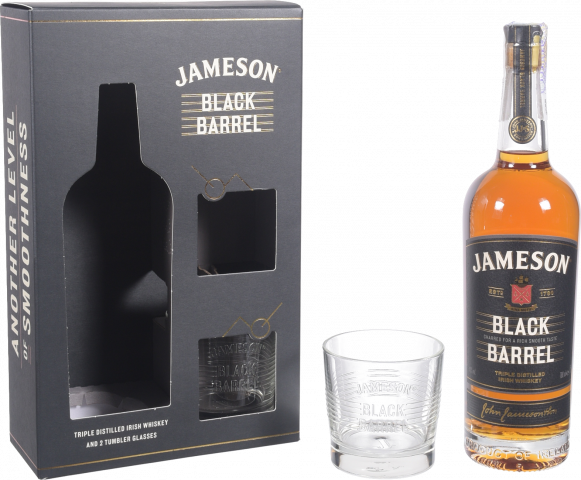 Набір віскі Jameson 0,7 л Black Barrel + 2 склян. 40