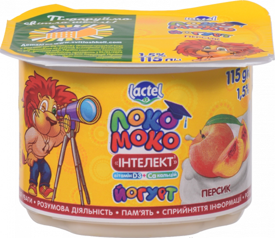 Йогурт Локо Моко 115 г 1,5 з персиком, кальцієм та вітам. Д3