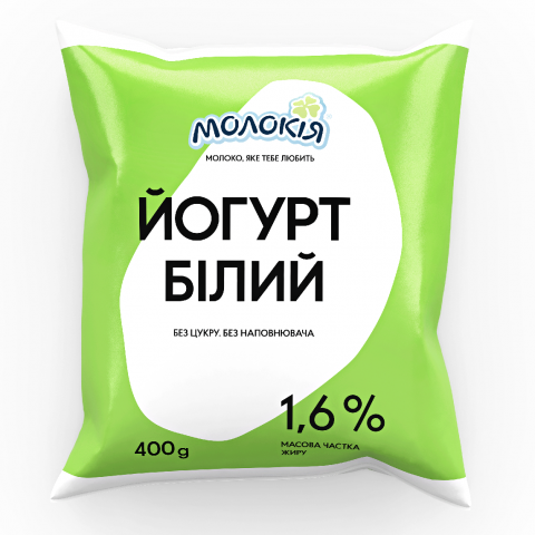 Йогурт Молокія 1,6 400 г п/е білий
