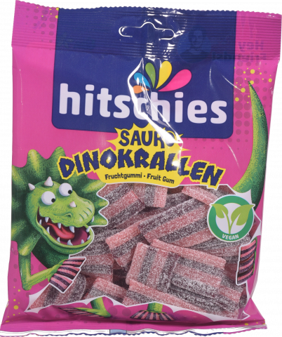 Жувальні цукерки Hitschies 125 г Saure Dinokrallen
