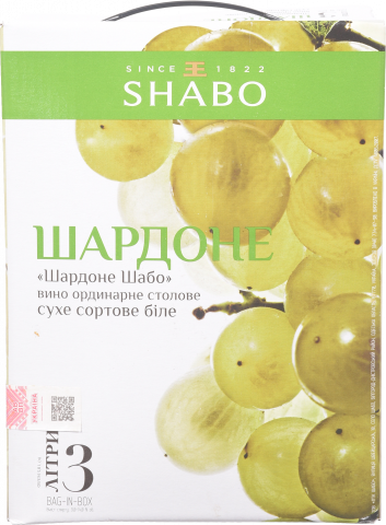 Вино Шабо ШВ Шардоне 3 л т/пак. сух. біле